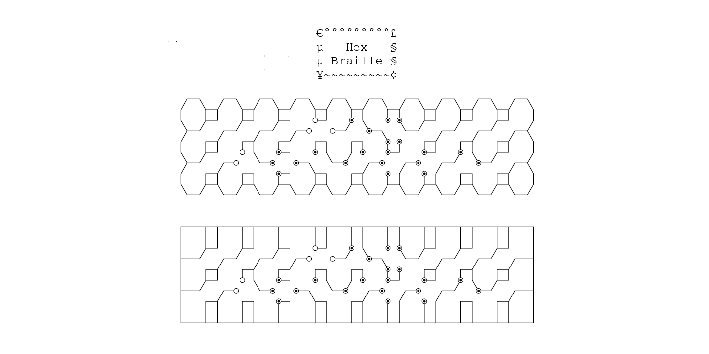 Пример шрифта Hex Braille #5
